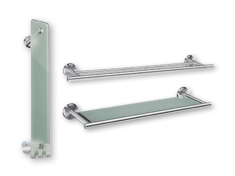 Miomare(R) Stainless Steel Glass Shelf/Towel Rail