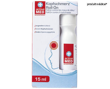 ACTIVE MED 
 APPLICATEUR À BILLE CONTRE LES MAUX DE TÊTE