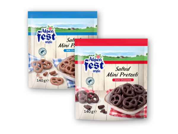 Chocolate-covered mini salted Pretzels