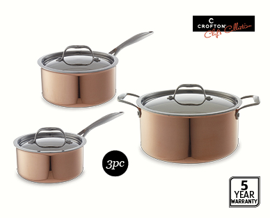 Copper Saucepan Set 3pc