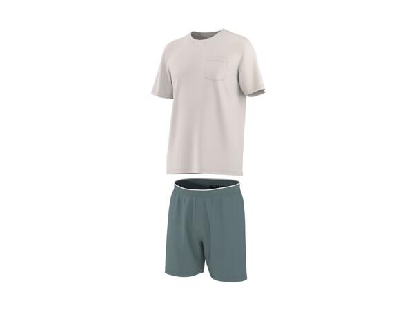Men's Cream and Green Short Pyjama Set