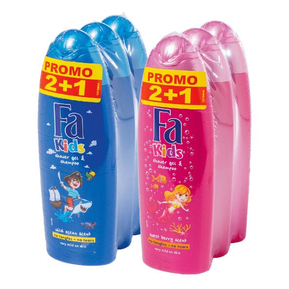 FA(R) 				Gel douche pour enfants, 3 pcs