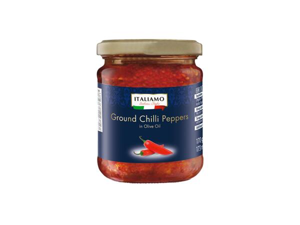 Ground Chillis in Olive Oil