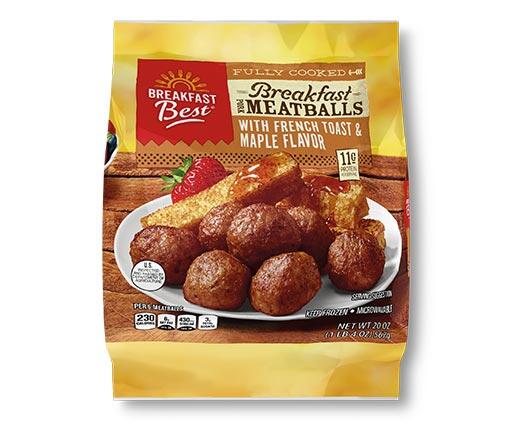 Breakfast Best French Toast or Bacon Egg & Cheese Meatballs