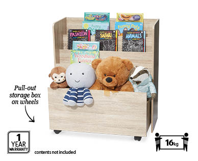 Kids Bookshelf with Toy Box