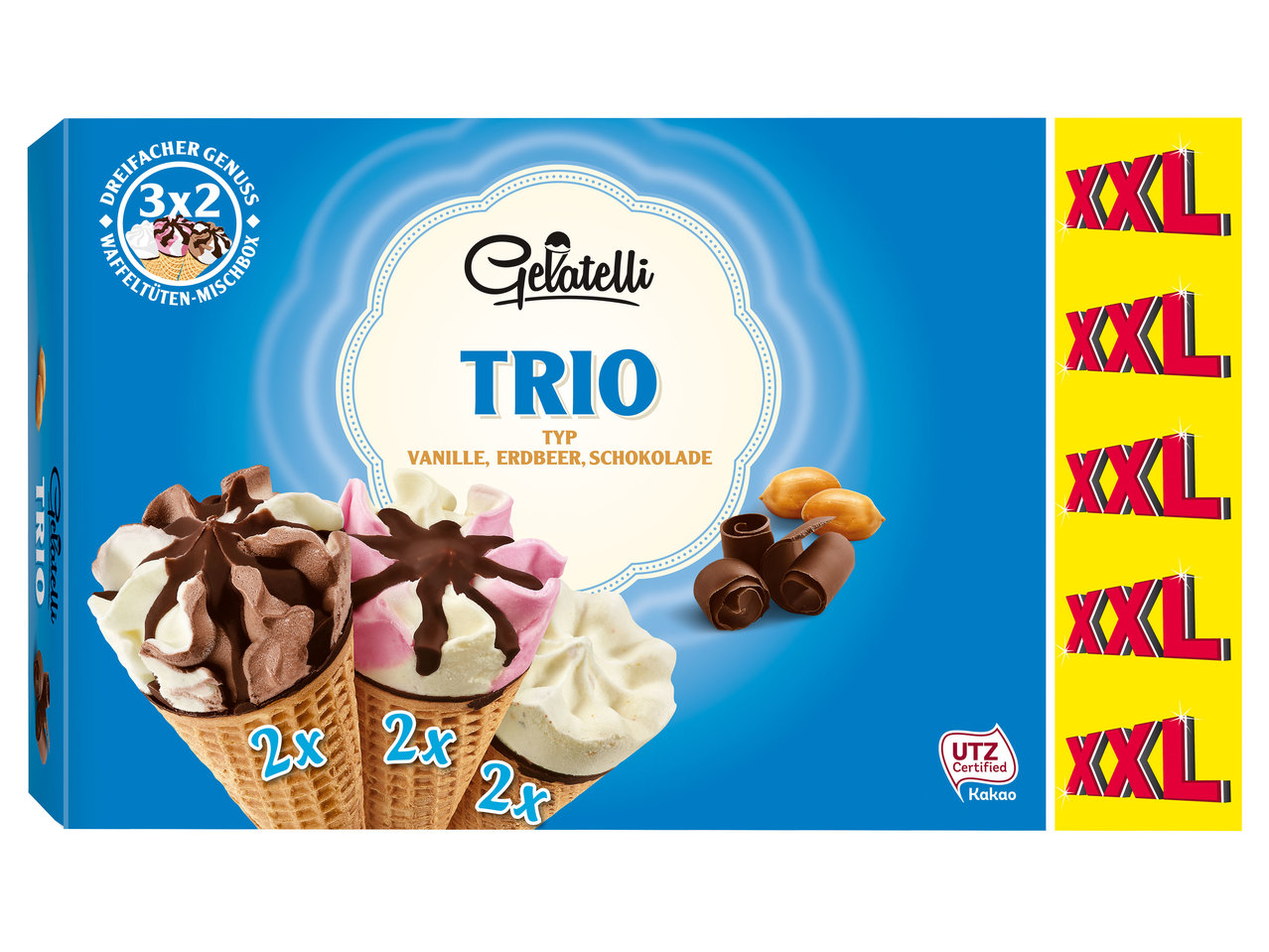 GELATELLI Waffeltüten Trio