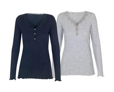 BLUE MOTION Damen-Langarmshirt mit Spitze