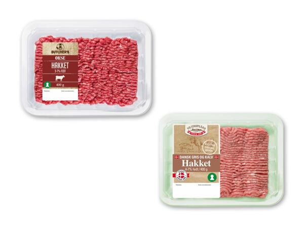 Hakket dansk oksekød eller gris og kalv