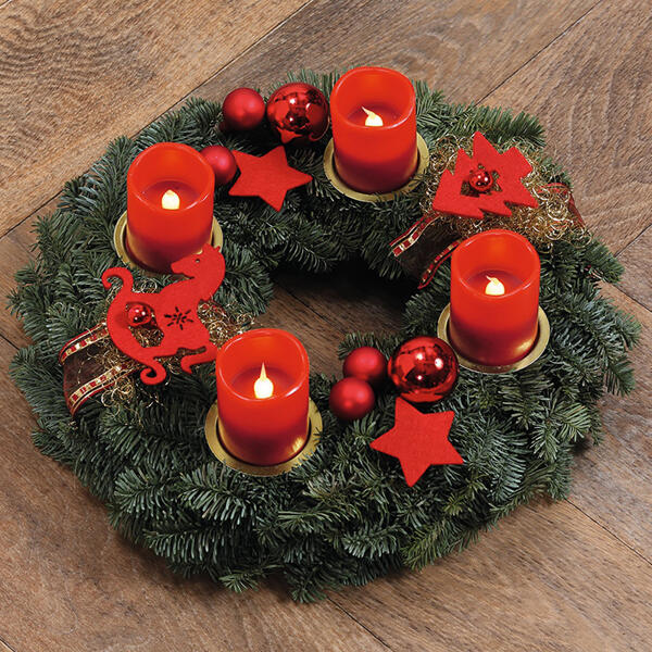 LED-Echtwachs-Adventskerzen 4er-Set