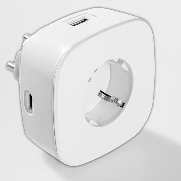 2-fach USB + 1-fach USB-C Steckdosenadapter