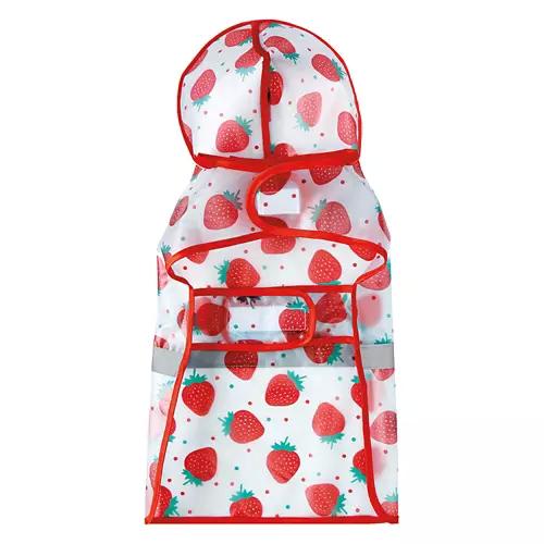 Pet Rain Jacket - Strawberries, S
