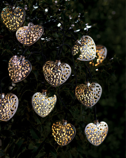 Novelty Heart Solar String Lights