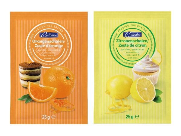 Zestes de fruits râpés