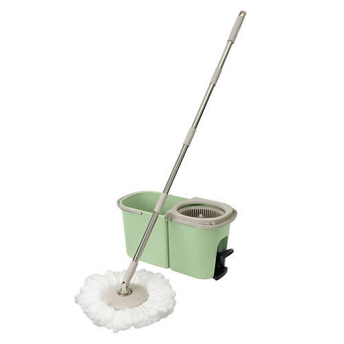Hands- Free Spin Mop Set, Green