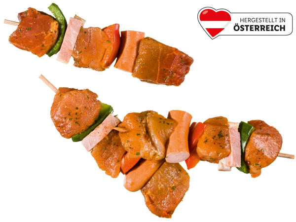 Frische Grillspieße vom Schwein