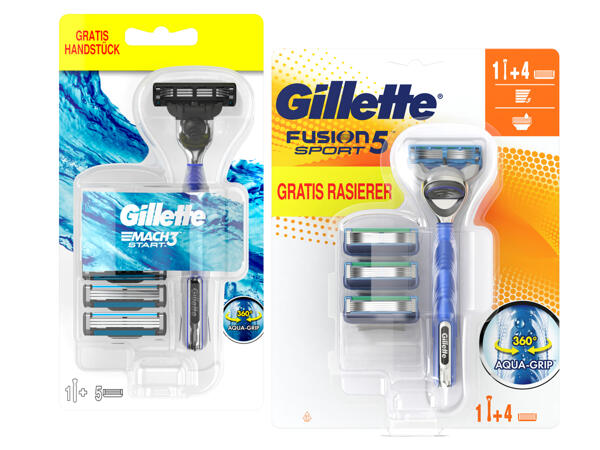 Gillette Fusion Sport oder Mach 3 1 Handstück + 4 oder 5 Ersatzklingen