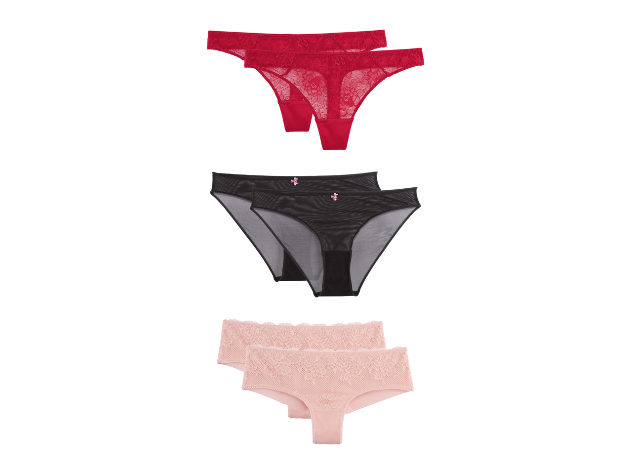 Hipsters/ slips taille basse/ strings, lot de 21
