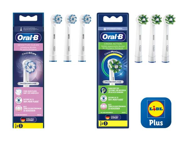 Brosses enfichables Oral-B Cross Action/​Sensitive, set de 3