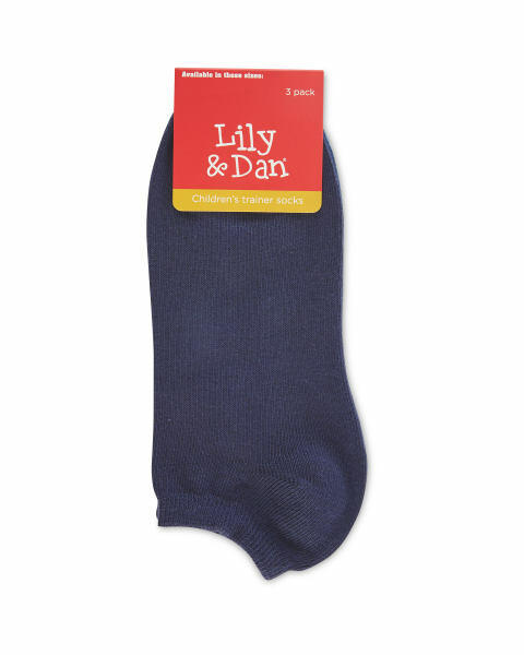 Kids' Navy 3 Pack Trainer Socks