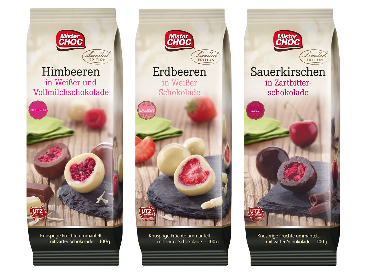 MISTER CHOC Knusprige Früchte in Schokolade