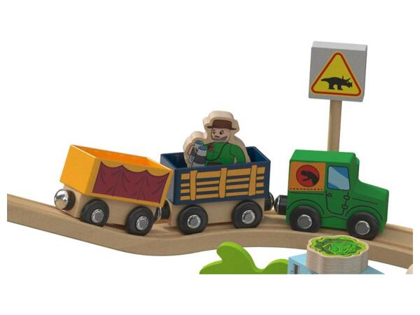 Dřevěná železnice Sada dinosaurů / Statek