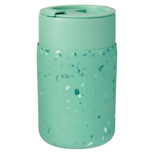 Ceramic & Silicone Terrazzo Travel Mug, Green