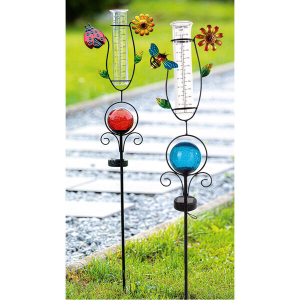LED-Solarstecker mit Regenmesser