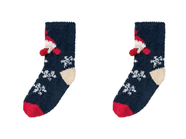 Girls' Fluffy Christmas Socks
