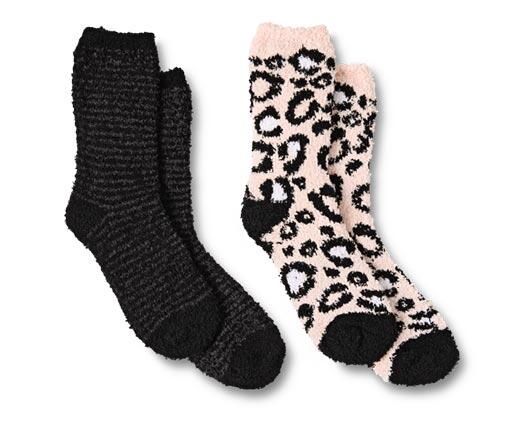 Serra 
 Ladies' 2-Pair Fuzzy Slipper Socks