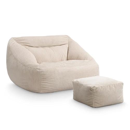 HOME DELUXE Sitzsack COZY inkl. Hocker, beige