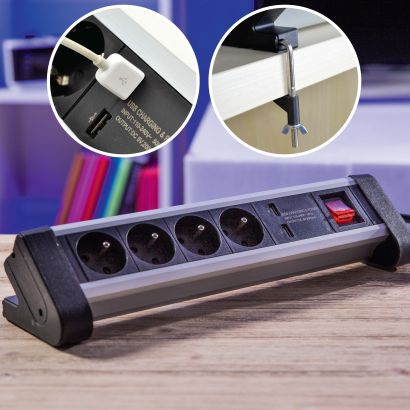 Bloc multiprises avec rechargement par USB