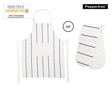 2pc Double Oven Glove and Apron Set