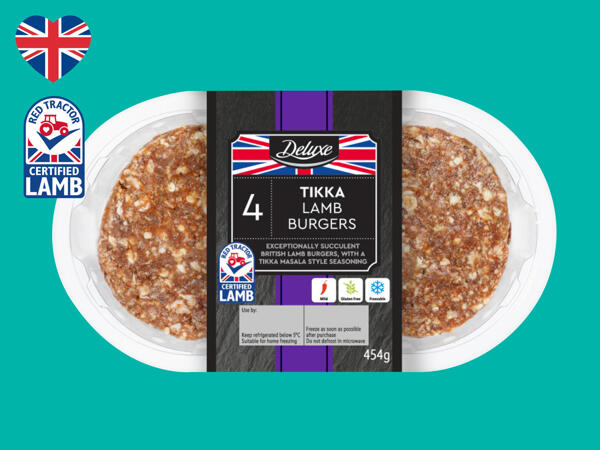 Deluxe 4 British Lamb Tikka Burgers