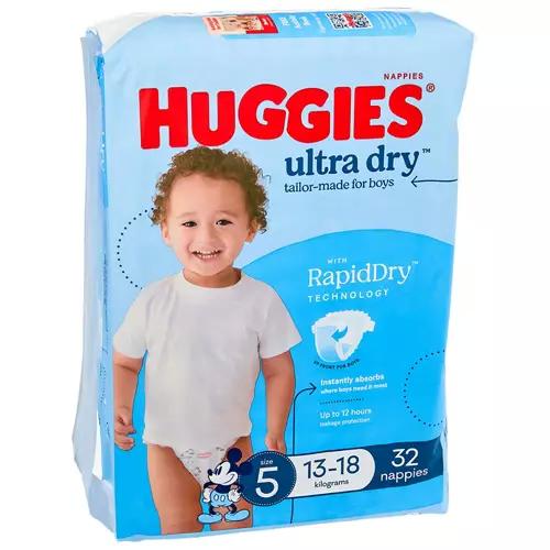 Boys Size 5 Walker Nappies 32 Pack