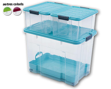 Lot de grandes boîtes empilables, 4 pièces EASY HOME(R)