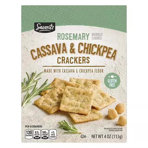 Rosemary Flavored Cassava & Chickpea Crackers, 4 oz