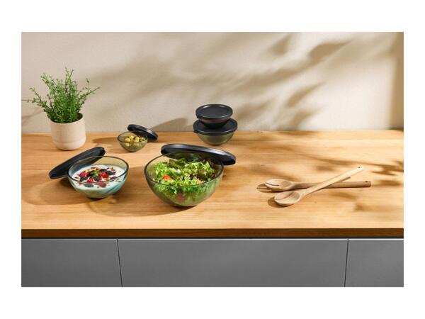 Silvercrest Black Glass Bowl Set - 5 Pieces
