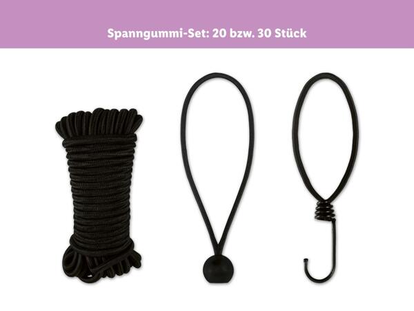 Vielzweckseil/​Spanngummi-Set/​Planenclips