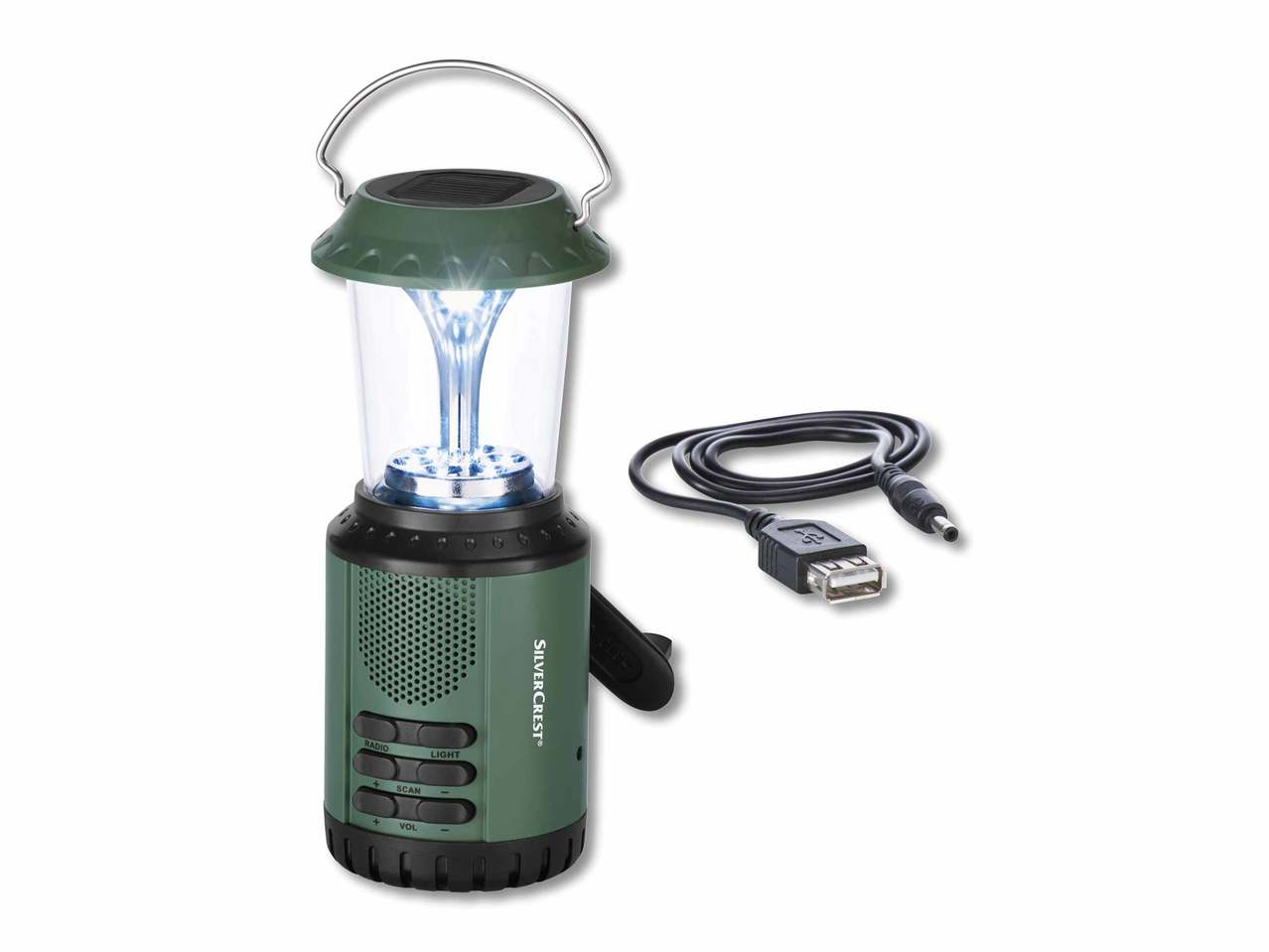 Radio de camping à dynamo avec lampe