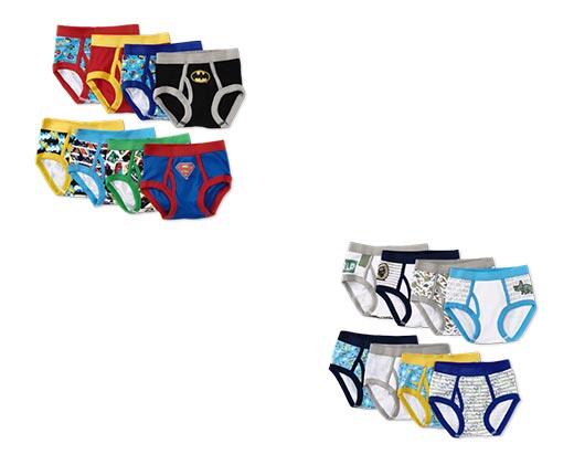 Toddlers Boys' 8-Pack or Girls' 10-Pack Underwear