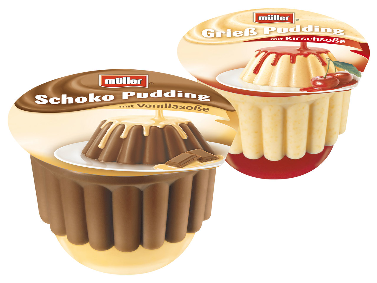 MÜLLER Pudding mit Soße