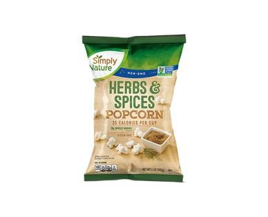 Simply Nature Olive Oil & Sea Salt or Herbs & Spices Popcorn