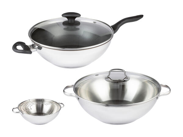 Wok/ padella wok in acciaio inox