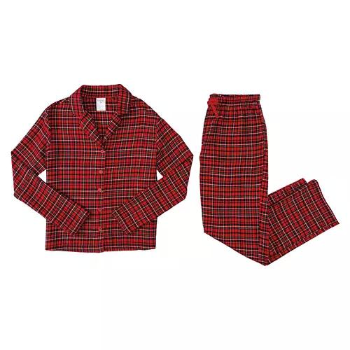 Ladies Flannel Pajama Set - Red, XL