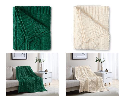 Huntington Home Cable Knit Throw