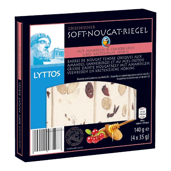 LYTTOS(R) Barres de nougat grec tendres, 4 pcs