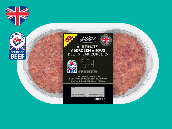 Deluxe 4 Ultimate Aberdeen Angus Beef Steak Burgers
