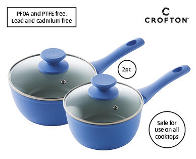 Ceramic Non-Stick Saucepan 2pc Set – 16cm and 18cm