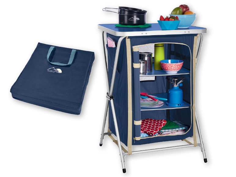 CRIVIT(R) Camping Table with Storage 60 x 88 x 51cm