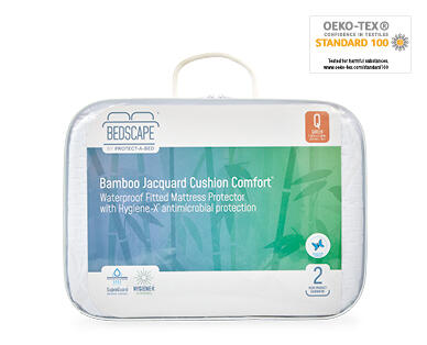 Bedscape™ Protect-A-Bed(R) Bamboo Jacquard Waterproof Fitted Mattress Protector – Queen Size